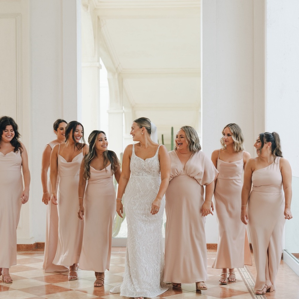 BHLDN CALI SATIN CHARMEUSE MIDI DRESS - Picture 3 of 4